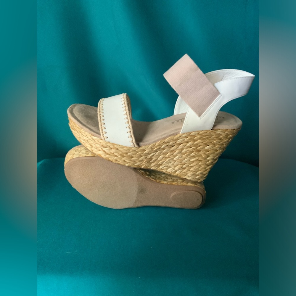 Altar'd State White and Tan Wedges